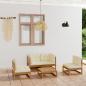 Preview: ARDEBO.de - 5-tlg. Garten-Lounge-Set mit Kissen Kiefer Massivholz