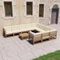 Preview: ARDEBO.de - 11-tlg. Garten-Lounge-Set mit Kissen Honigbraun Massivholz