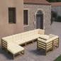 Preview: ARDEBO.de - 9-tlg Garten-Lounge-Set mit Kissen Honigbraun Massivholz Kiefer