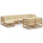 Preview: 9-tlg Garten-Lounge-Set mit Kissen Honigbraun Massivholz Kiefer