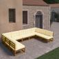 Preview: ARDEBO.de - 9-tlg Garten-Lounge-Set mit Kissen Honigbraun Massivholz Kiefer