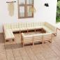 Preview: ARDEBO.de - 13-tlg. Garten-Lounge-Set mit Kissen Honigbraun Massivholz