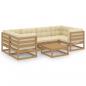 Preview: 7-tlg Garten-Lounge-Set mit Kissen Honigbraun Massivholz Kiefer