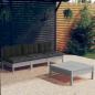 Preview: ARDEBO.de - 4-tlg. Garten-Lounge-Set mit Anthrazit Kissen Kiefernholz