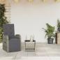 Preview: ARDEBO.de - 2-tlg. Garten-Essgruppe mit Kissen Grau Poly Rattan