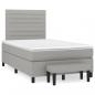 Preview: ARDEBO.de - Boxspringbett mit Matratze Hellgrau 120x190 cm Stoff