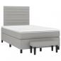 Preview: Boxspringbett mit Matratze Hellgrau 120x190 cm Stoff