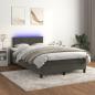 Preview: Boxspringbett mit Matratze & LED Dunkelgrau 120x190 cm Samt