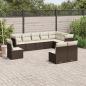 Preview: ARDEBO.de - 10-tlg. Garten-Sofagarnitur mit Kissen Braun Poly Rattan