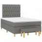 Preview: ARDEBO.de - Boxspringbett mit Matratze Dunkelgrau 120x190 cm Stoff