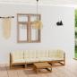 Preview: ARDEBO.de - 5-tlg. Garten-Lounge-Set mit Kissen Kiefer Massivholz