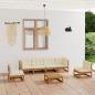 Preview: ARDEBO.de - 7-tlg. Garten-Lounge-Set mit Kissen Kiefer Massivholz