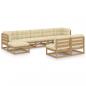 Preview: 9-tlg Garten-Lounge-Set mit Kissen Honigbraun Massivholz Kiefer