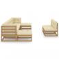 Preview: 9-tlg Garten-Lounge-Set mit Kissen Honigbraun Massivholz Kiefer