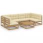 Preview: 7-tlg Garten-Lounge-Set mit Kissen Honigbraun Massivholz Kiefer