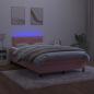 Preview: Boxspringbett mit Matratze & LED Rosa 120x200 cm Samt