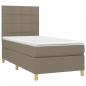 Preview: Boxspringbett mit Matratze & LED Taupe 90x190 cm Stoff