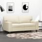 Preview: ARDEBO.de - 2-Sitzer-Sofa Creme 120 cm Kunstleder