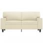 Preview: 2-Sitzer-Sofa Creme 120 cm Kunstleder