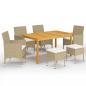 Preview: ARDEBO.de - 7-tlg. Garten-Essgruppe Beige