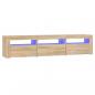 Preview: TV-Schrank mit LED-Leuchten Sonoma-Eiche 180x35x40 cm