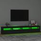 Preview: TV-Schrank mit LED-Leuchten Schwarz 240x35x40 cm