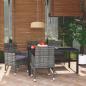 Preview: ARDEBO.de - 5-tlg. Garten-Essgruppe mit Kissen Poly Rattan Grau