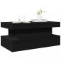 Preview: Couchtisch mit LED-Leuchten Schwarz 90x50x40 cm