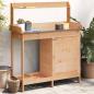 Preview: ARDEBO.de - Pflanztisch mit Schrank Braun 110,5x45x124,5cm Massivholz Tanne