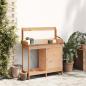 Preview: Pflanztisch mit Schrank Braun 110,5x45x124,5cm Massivholz Tanne