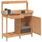 Preview: Pflanztisch mit Schrank Braun 110,5x45x124,5cm Massivholz Tanne