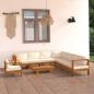 Preview: ARDEBO.de - 9-tlg. Garten-Lounge-Set mit Creme Auflagen Massivholz Akazie