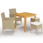 Preview: ARDEBO.de - 5-tlg. Garten-Essgruppe Beige