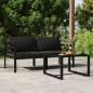 Preview: ARDEBO.de - 3-tlg. Garten-Lounge-Set mit Kissen Aluminium Anthrazit