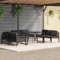 Preview: ARDEBO.de - 7-tlg. Garten-Lounge-Set mit Kissen Aluminium Anthrazit