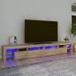 Preview: ARDEBO.de - TV-Schrank mit LED-Leuchten Sonoma-Eiche 260x36,5x40 cm