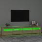 Preview: TV-Schrank mit LED-Leuchten Sonoma-Eiche 240x35x40 cm