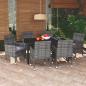 Preview: ARDEBO.de - 7-tlg. Garten-Essgruppe mit Kissen Poly Rattan Grau