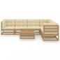 Preview: 7-tlg Garten-Lounge-Set mit Kissen Honigbraun Massivholz Kiefer