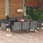 Preview: ARDEBO.de - 9-tlg. Garten-Essgruppe mit Kissen Poly Rattan Grau 