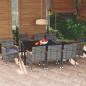 Preview: ARDEBO.de - 9-tlg. Garten-Essgruppe mit Kissen Poly Rattan Grau 