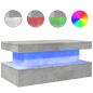 Preview: Couchtisch mit LED-Leuchten Betongrau 90x50x40 cm