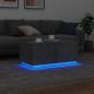 Preview: Couchtisch mit LED-Leuchten Betongrau 90x50x40 cm