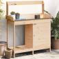 Preview: ARDEBO.de - Pflanztisch mit Schrank 110,5x45x124,5 cm Massivholz Tanne