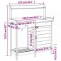 Preview: Pflanztisch mit Schrank 110,5x45x124,5 cm Massivholz Tanne