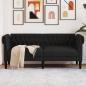 Preview: ARDEBO.de - Chesterfield-Sofa 2-Sitzer Schwarz Stoff