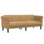 Preview: 3-Sitzer Sofa Braun Kunstleder Wildleder-Optik