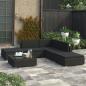 Preview: ARDEBO.de - 6-tlg. Garten-Lounge-Set mit Kissen Poly Rattan Schwarz