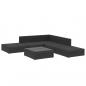 Preview: 6-tlg. Garten-Lounge-Set mit Kissen Poly Rattan Schwarz