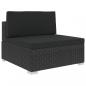 Preview: 6-tlg. Garten-Lounge-Set mit Kissen Poly Rattan Schwarz